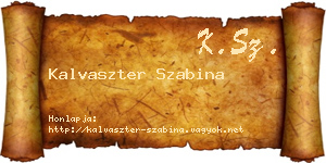 Kalvaszter Szabina névjegykártya